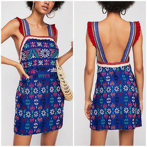 New Free People Cozumel Embroidered Mini Dress